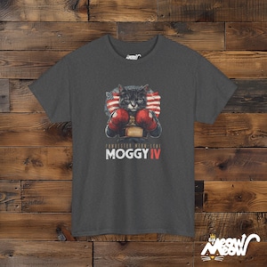 Camiseta divertida de gato boxeador: camiseta parodia de Moggy IV Dark Heather