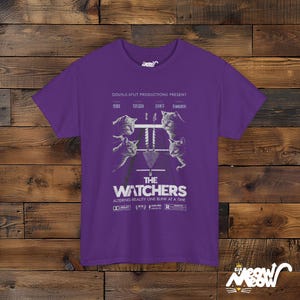 The Watchers Cat Science T-shirt - T-shirt drôle de mécanique quantique - Cadeau pour les amateurs de chats et de physique Purple