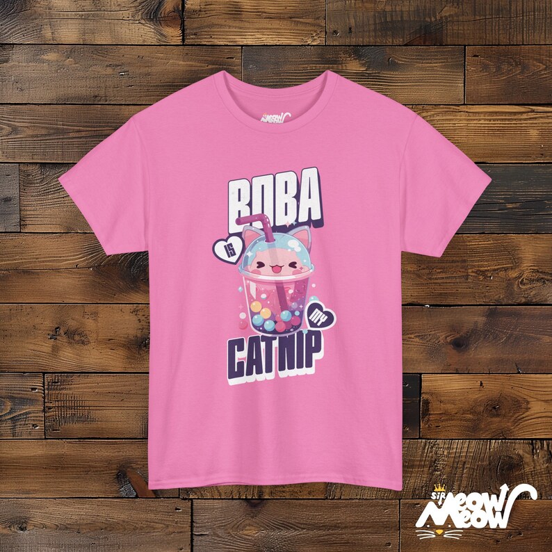 Boba Cat T-Shirt, Bubble Tea Unisex Tee Azalea