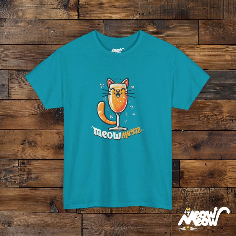 Meowmosa T-Shirt: Cat Mimosa Cocktail, Brunch Lover Tee image 5