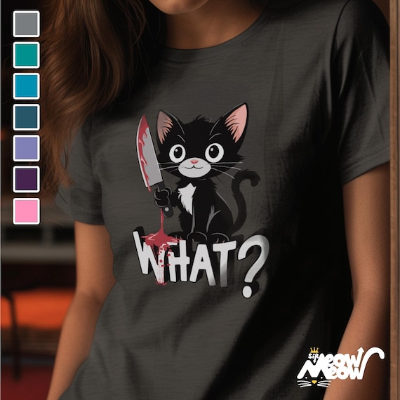 Psycho Kitten T-Shirt: Horror Cat Graphic Tee