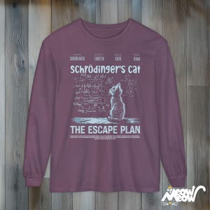Schrödinger's Cat T-Shirt: Funny Physics Science Long Sleeve Unisex Tee Berry