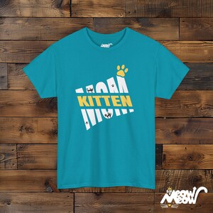 T-shirt pour maman chaton - Empreinte de patte de chat, cadeau pour amoureux des chats Tropical Blue