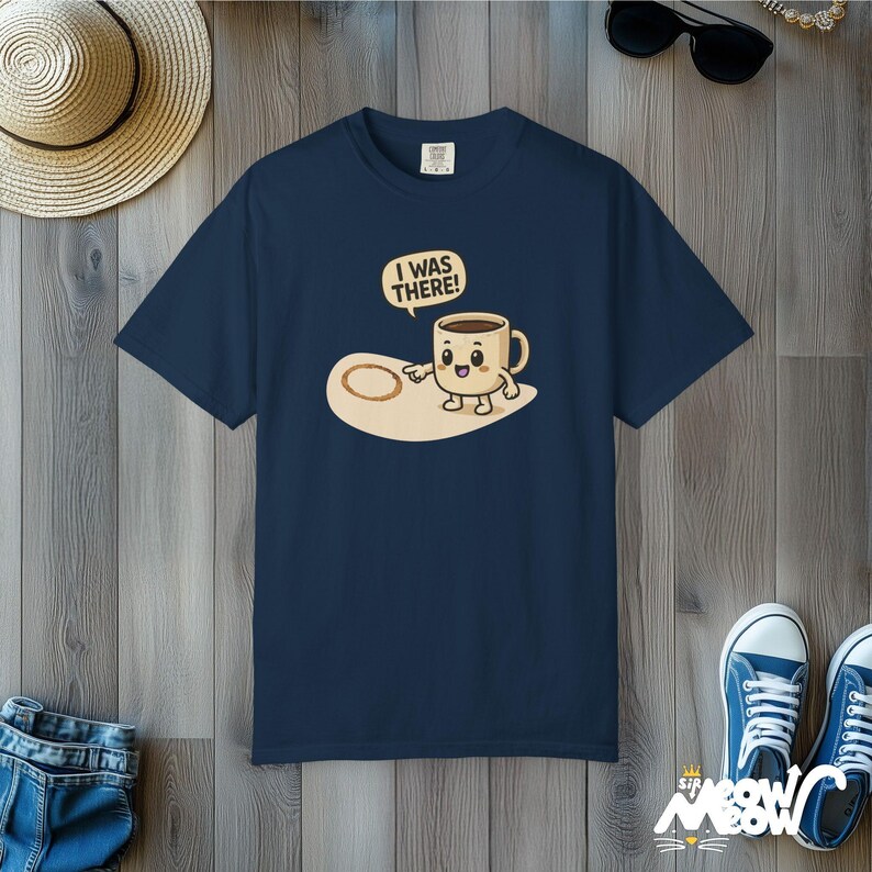 Comfort Colors Coffee Mug Shirt: Funny Kawaii Barista Tee True Navy