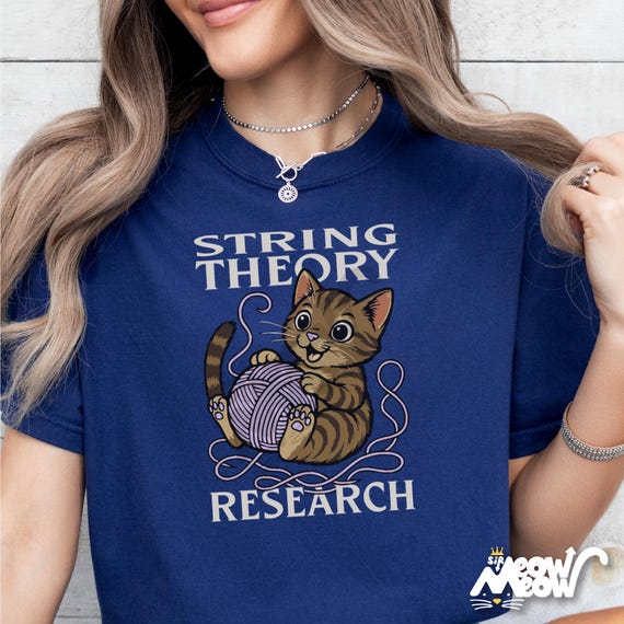 Comfort Colors String Theory Cat Shirt: Funny Physics Tee