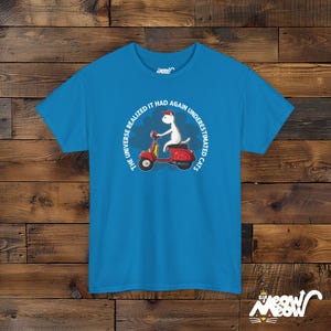 Underestimated Cats T-Shirt Unisex, Cat Scooter Shirt, Funny Cat Lover Tee, Independence Gift Sapphire