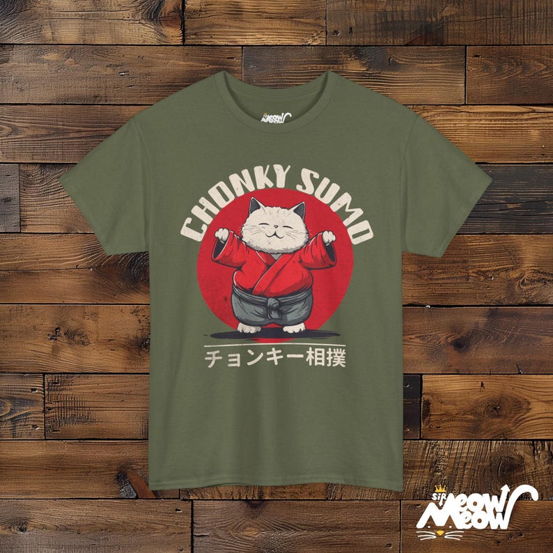 Camiseta de gato sumo corpulento: divertida camiseta unisex para amantes de los gatos imagen 9