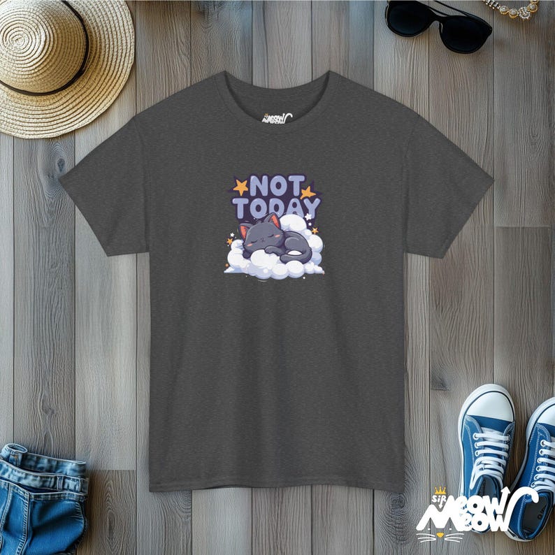 Camiseta "Hoy no duerme el gato": camiseta unisex acogedora Dark Heather