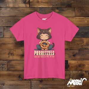 Purretzels Cat T-Shirt, Funny Foodie Unisex Tee Heliconia