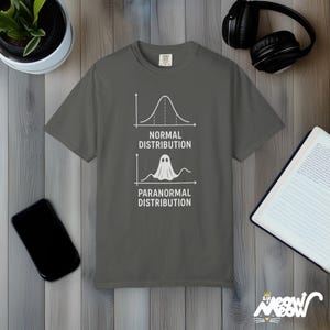 Funny Stats Ghost T-shirt: Paranormal Distribution Comfort Colors T-shirt Pepper