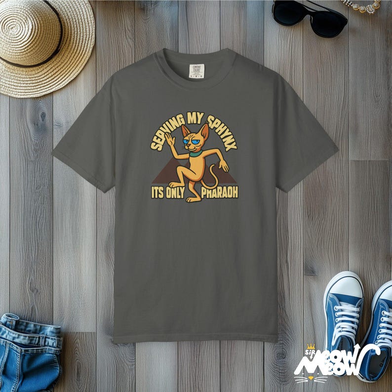 Comfort Colors Sphynx Cat Shirt: Funny Pharaoh Tee Pepper