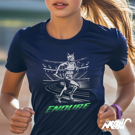 Cat Runner T-Shirt: Motivational Athlete Unisex Tee