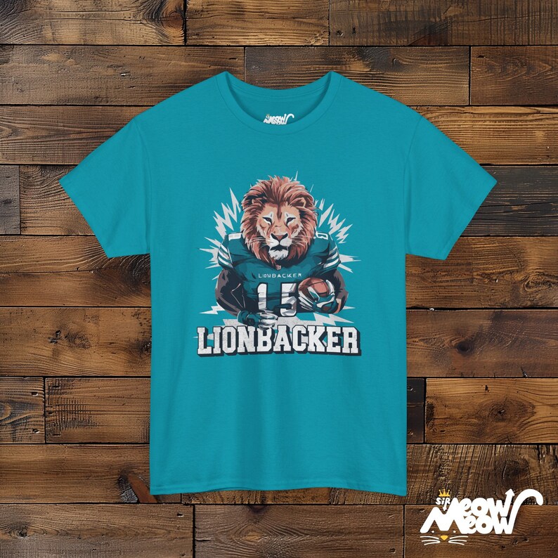 Lionbacker T-Shirt: Football Lion Unisex Tee image 9