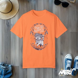 Camiseta de gato floral: ronroneo de felicidad y vibraciones positivas Melon