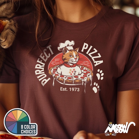 Purrfect Pizza Cat T-Shirt: Funny Foodie Graphic Tee