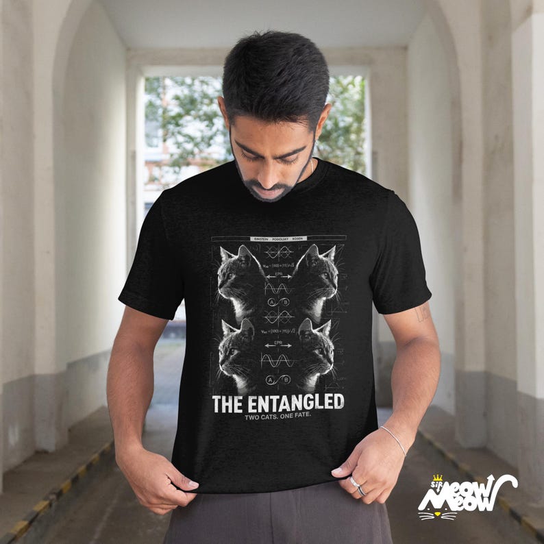 Quantum Entanglement Cat T-Shirt, Funny STEM Physics Gift image 9