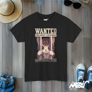 Funny Cat T-Shirt | 'Feliney Charge' Kitten Tee Black
