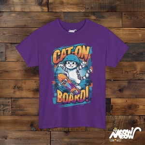 Skateboarding Cat Graphic T-Shirt: Fun Gift for Skaters image 7