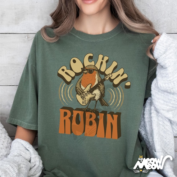 Rockin' Robin Graphic Tee: Retro Bird Music Lover Shirt
