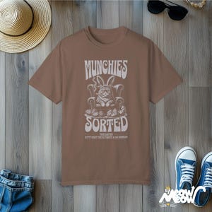 Funny Easter Cat T-Shirt, 420 Munchies, Unisex Graphic Tee Espresso