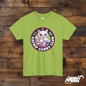 Catnip Candy Club T-Shirt - Funny Cat Lover Gift - Whimsical Kitten Design Kiwi