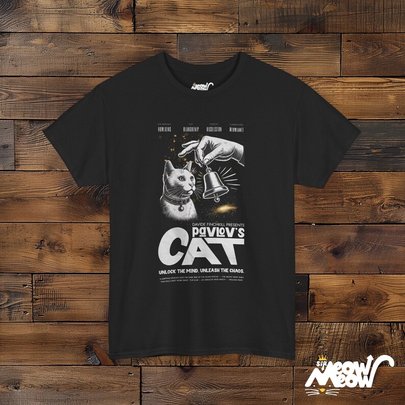 Pavlov's Cat T-Shirt: Funny Psychology Science Tee Black