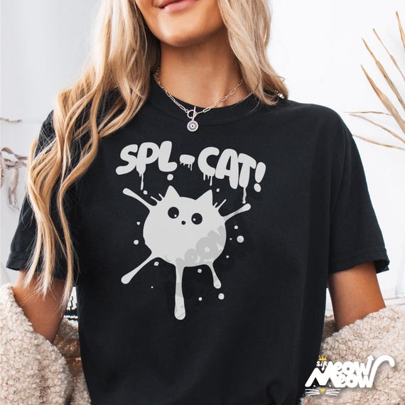 Splat Cat Comfort Colors Shirt: Funny Ink Splatter Tee