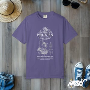 Comfort Colors Pavlov's Hunde T-Shirt: Lustiges Wissenschaft T-Shirt für Psych Liebhaber Grape
