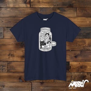 Anti Depressant Cats T-Shirt: Mental Health Humor Tee Navy
