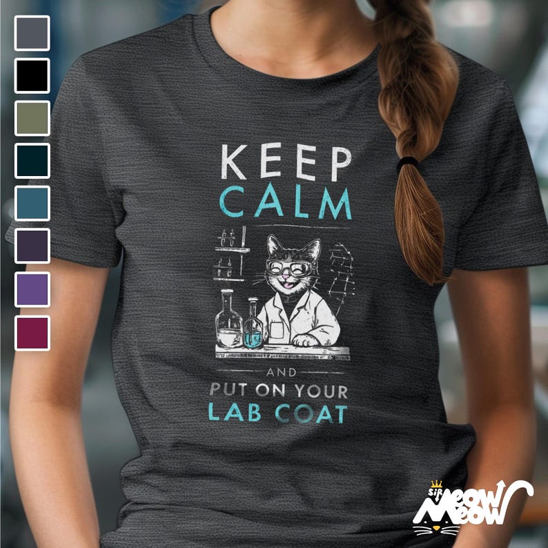 Shirt kattenwetenschapper: grappig T-shirt wetenschapsliefhebber afbeelding 1