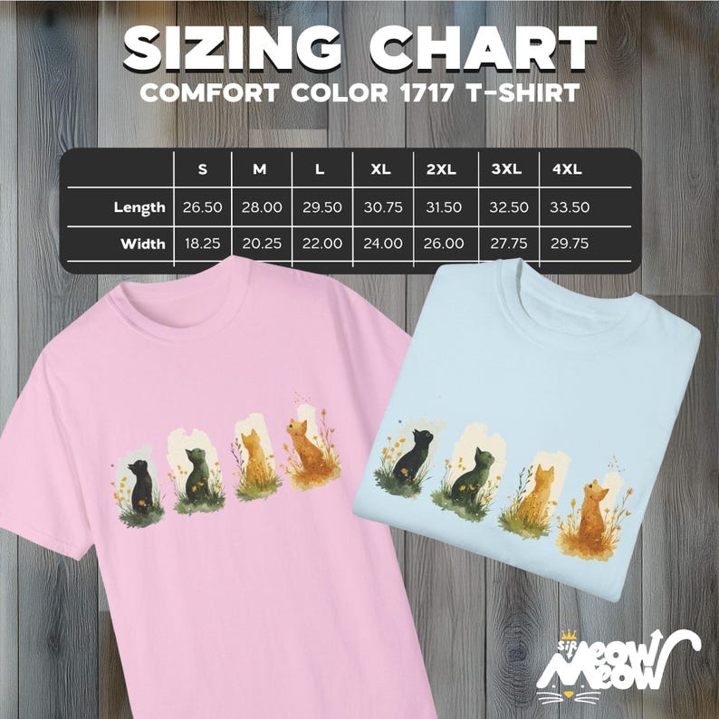 Watercolor Four Seasons Cat T-Shirt - Comfort Colors Unisex Tee image 3
