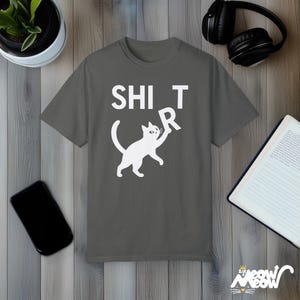 Funny Cat Comfort Colors Shirt: Mischievous Kitty Humor Tee Pepper