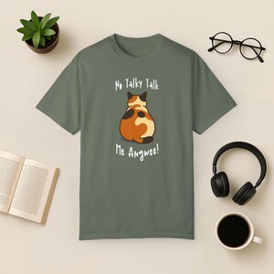 Grumpy Calico Cat Comfort Colors T-Shirt: Sarkastisches Introvertiertes Geschenk Moss