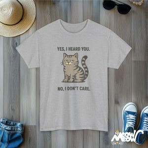 Funny Grumpy Cat T-Shirt: Sarcastic Pink Tabby Tee Sport Grey