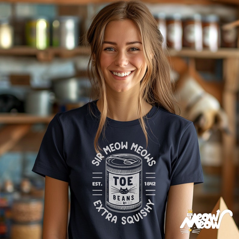 Sir Meow Meows Zeh Bohnen T-Shirt: Vintage Katzenliebhaber Tee Bild 1