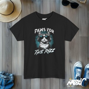 Tatzen für The Rizz T-Shirt: Lustige Katze mit Kopfhörern Black
