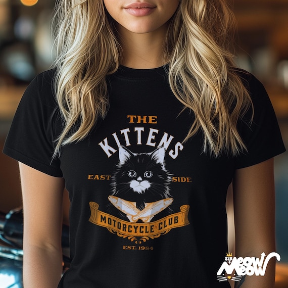 Funny Cat Biker T-Shirt: Vintage Motorcycle Club Tee