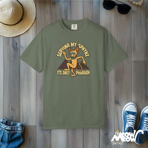 Comfort Colors Sphynx Cat Shirt: Funny Pharaoh Tee Moss