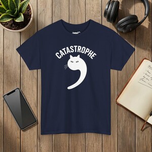 Catastrophe Cat T Shirt, Minimalist Graphic Tee, Indie Alt Streetwear image 7