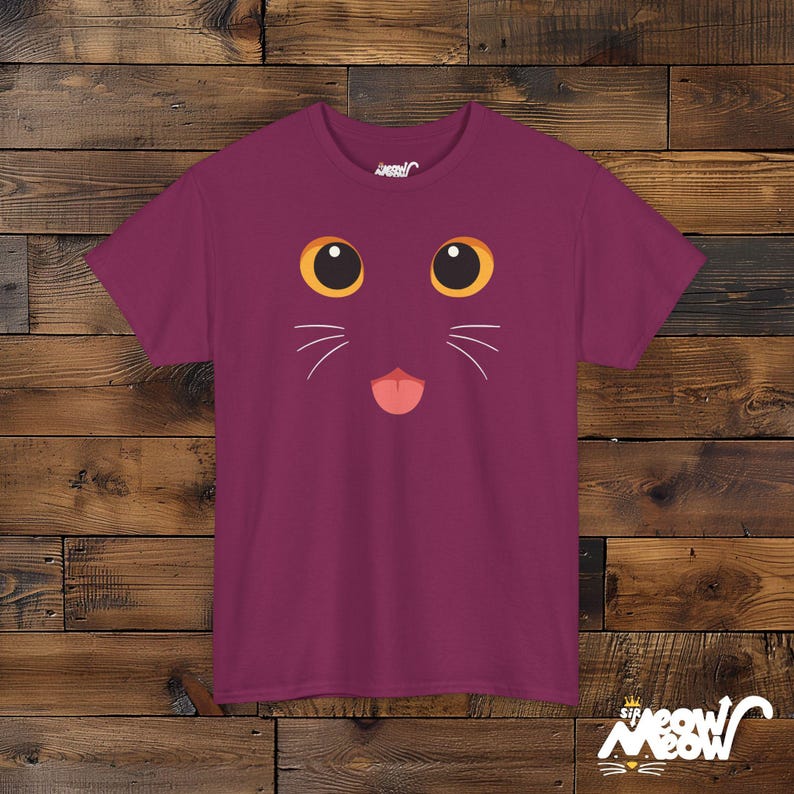 Kawaii Cat Face T-Shirt, Unisex Black Cat Costume Tee image 5