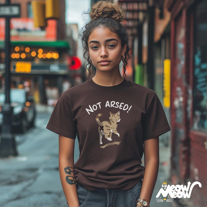 Rolig och djärv unisex-t-shirt med fräck, inte arsad kattdesign bild 2