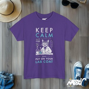 Shirt kattenwetenschapper: grappig T-shirt wetenschapsliefhebber Lilac