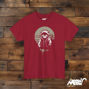 DJ Cat T-Shirt: Lofi Anime Streetwear Graphic Tee Cardinal Red
