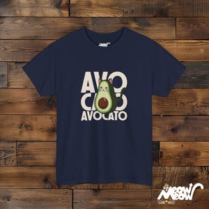 Avocato Cat T-Shirt, Funny Avocado Pun Tee, Gift for Cat Lovers Navy