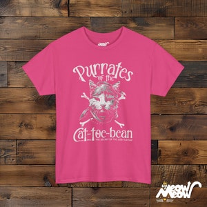 Cat Pirate T-Shirt: Purrates of the Cat-toe-bean Unisex Tee Heliconia