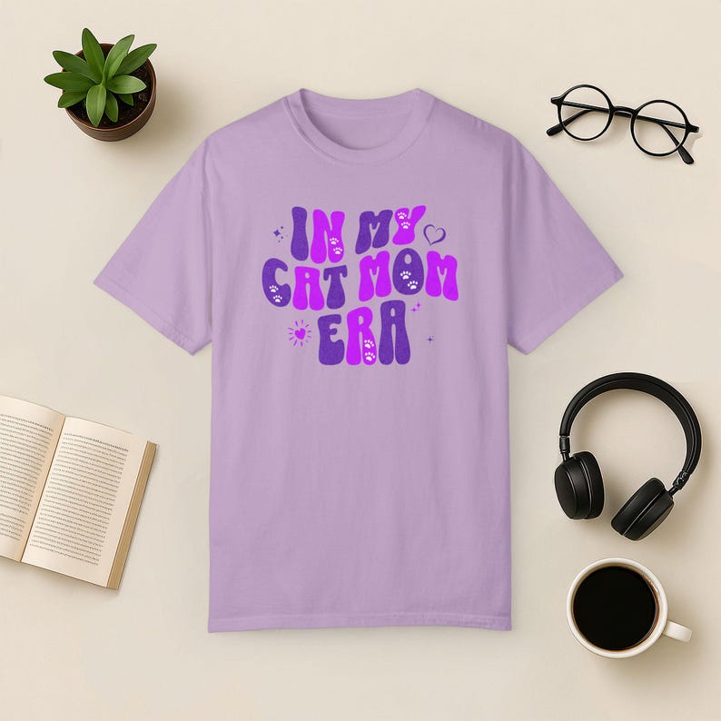 Retro Katzen T-Shirt: Groovy Katzenliebhaber T-Shirt Bild 7