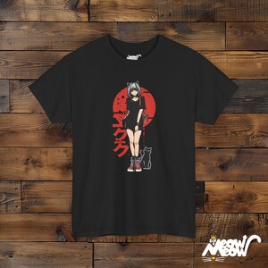 Anime Cat Girl T-Shirt: Japanese Streetwear, Neko Tee Black
