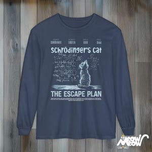 Schrödinger's Cat T-Shirt: Funny Physics Science Long Sleeve Unisex Tee Midnight