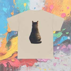 Double Sided Tabby Cat T-Shirt, Front & Back Feline Design, Unique Unisex Cat Lover Tee image 7