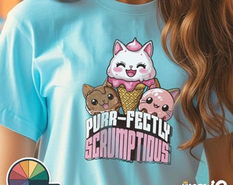 Kawaii Cat Ice Cream T-Shirt: Purr-fectly Scrumptious Gift